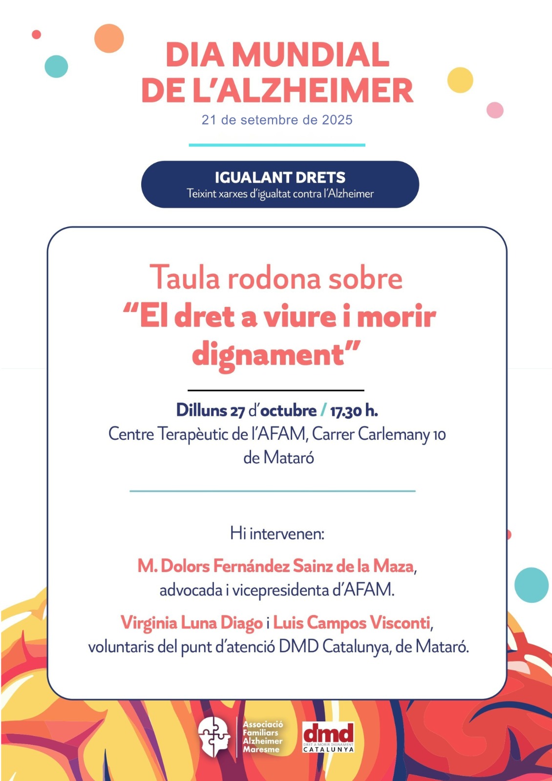 Taula rodona: “El dret a viure i morir dignament”